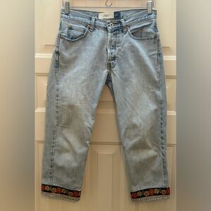 Vintage 1990s GAP Capri Jeans Size 2 | Decorative Cuffs & Pocket
